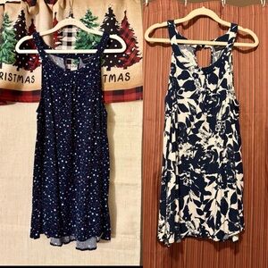 NWOT Set of 2 Lane Bryant Sleeveless Tops, Blue Floral & Blue Stars, size 14